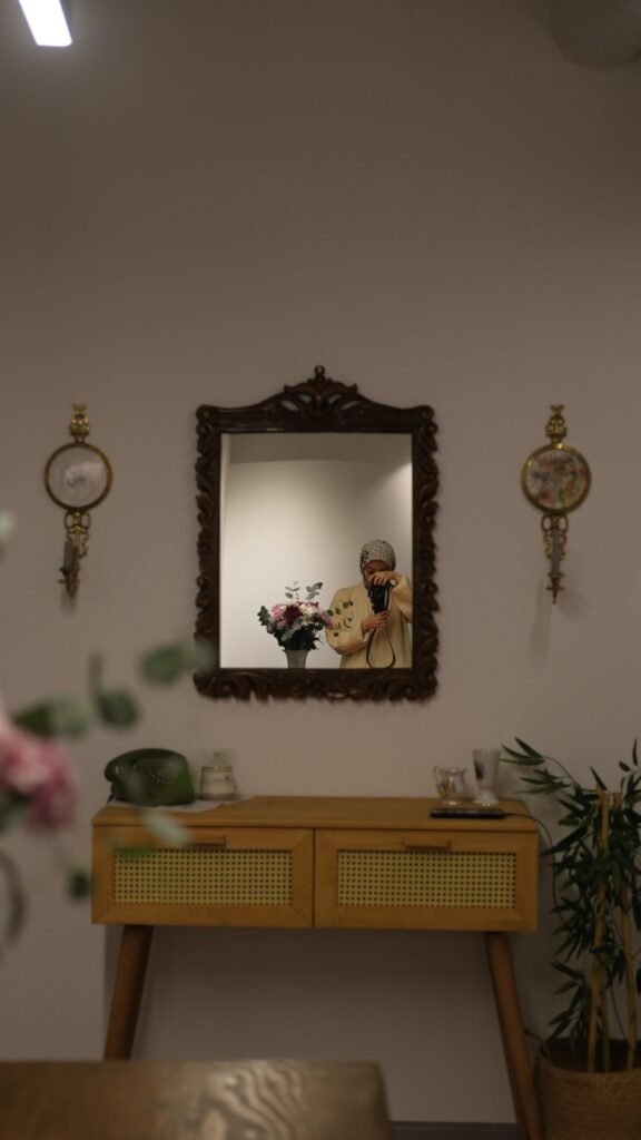 large mirror in a living room
