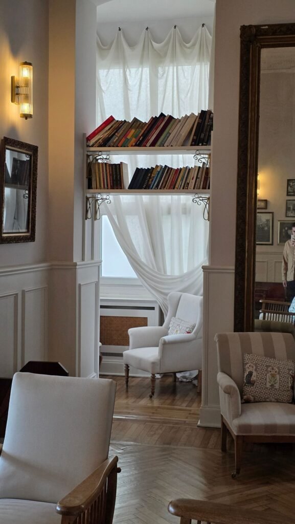 Cozy living room reading nook